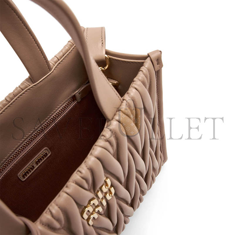 MIU MIU MATELASSÉ LEATHER TOTE BAG FOR 5BG263 (24*20.5*8cm)